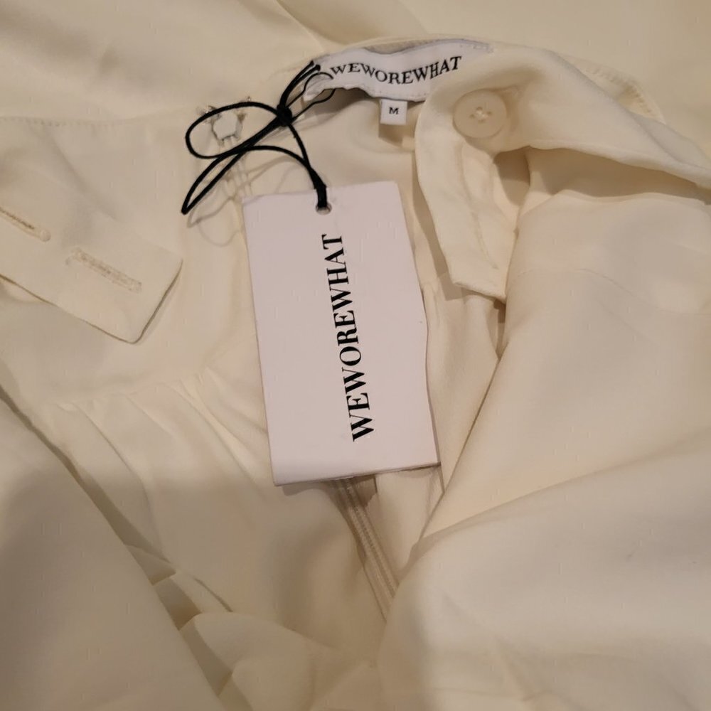 WeWoreWhat Corset Satin Charmeuse Midi Dress in Whisper White NWT Size Medium - Picture 10 of 11